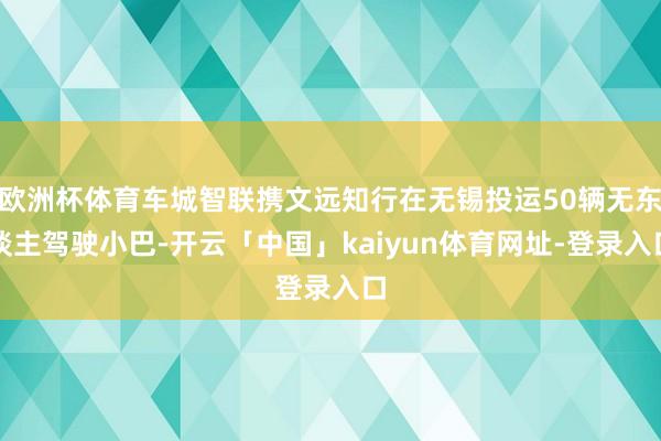 欧洲杯体育车城智联携文远知行在无锡投运50辆无东谈主驾驶小巴-开云「中国」kaiyun体育网址-登录入口