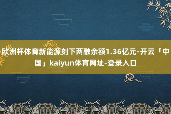 欧洲杯体育新能源刻下两融余额1.36亿元-开云「中国」kaiyun体育网址-登录入口