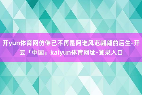 开yun体育网仿佛已不再是阿谁风范翩翩的后生-开云「中国」kaiyun体育网址-登录入口